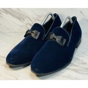 Romario Men’s Velvet Navy Blue Dress Shoe Size 9.5